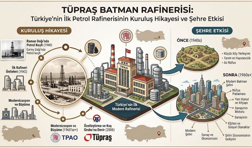 Tüpraş Batman Rafinerisi: Türkiye’nin İlk Petrol Rafinerisinin Kuruluş Hikayesi ve Şehre Etkisi