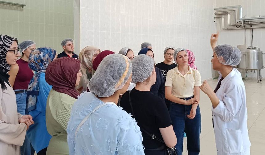 Stajyer öğrenciler süt fabrikasında üretim süreçlerini inceledi