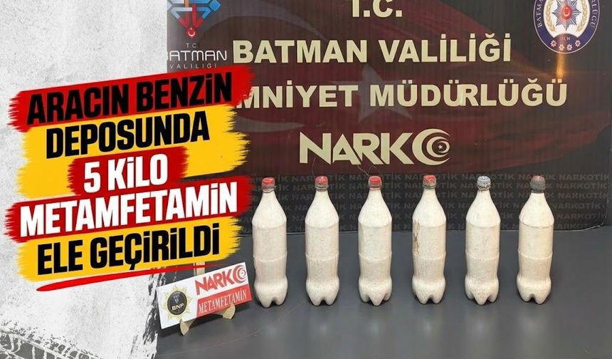 Aracın Benzin Deposunda 5 Kilo Metamfetamin Ele Geçirildi