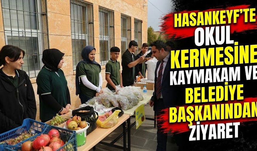 Hasankeyf’te Okul Kermesine Kaymakam ve Belediye Başkanından Ziyaret