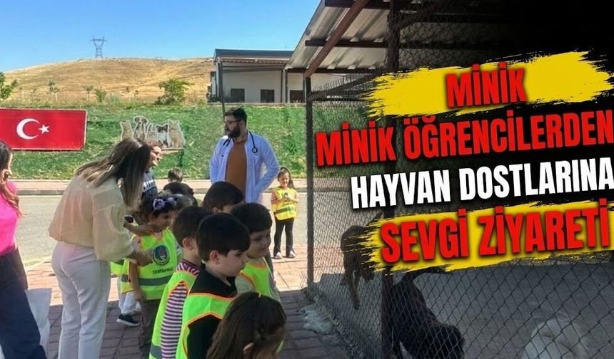 Minik Öğrencilerden Hayvan Dostlarına Sevgi Ziyareti