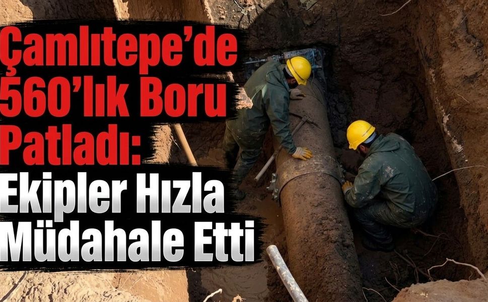 Çamlıtepe’de 560’lık Boru Patladı: Ekipler Hızla Müdahale Etti