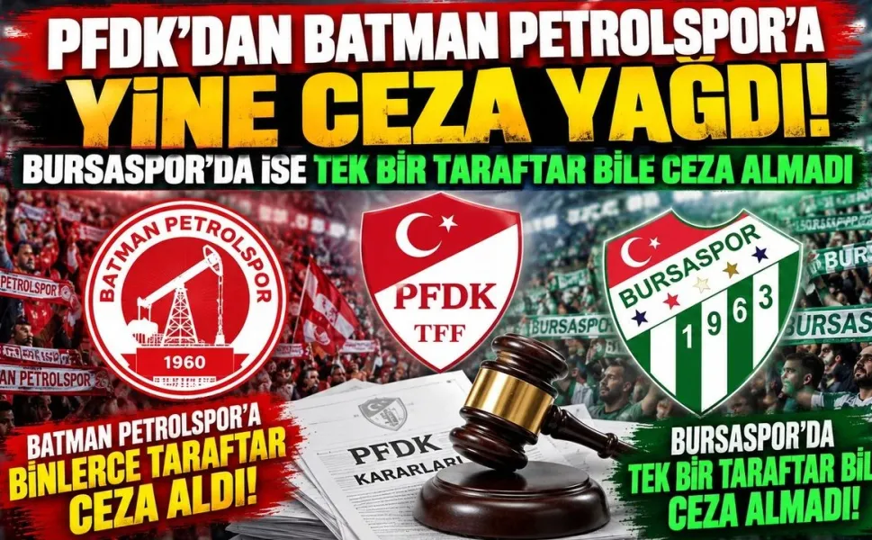 PFDK’DAN ÇİFTE STANDART TARTIŞMASI: PETROLSPOR’A CEZA YAĞDI, BURSASPOR’DA TARAFTAR PAS GEÇİLDİ!