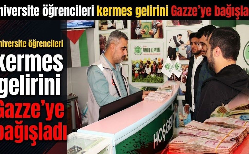 Üniversite öğrencileri kermes gelirini Gazze'ye bağışladı