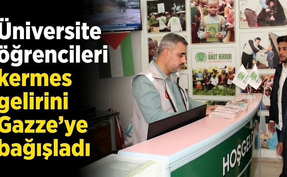 Üniversite öğrencileri kermes gelirini Gazze'ye bağışladı
