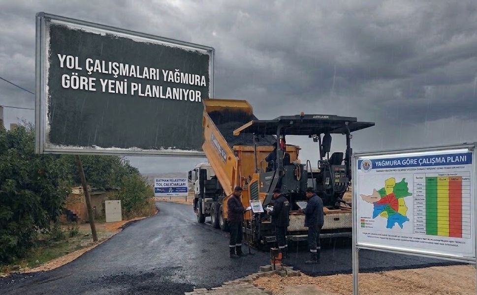 YOL ÇALIŞMALARI YAĞMURA GÖRE YENİ PLANLANIYOR